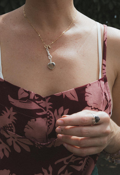 Heart Stone Necklace Charm - Chlorite Quartz
