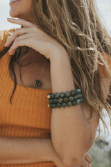 Gem Stretch Bracelet Large - African Turquoise