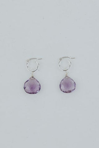 Charm Hoops - Amethyst | Small