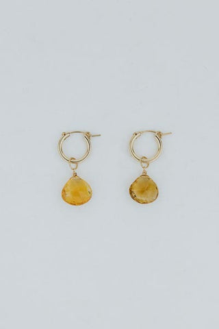 Charm Hoops - Citrine