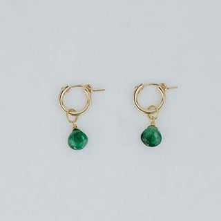 Charm Hoops - Emerald