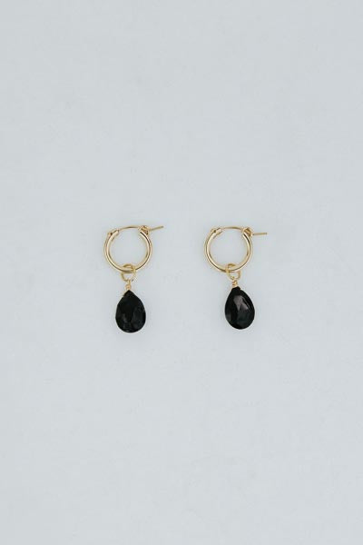 Charm Hoops - Dark Green Tourmaline