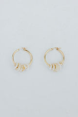 wings hawaii charm hoop earrings with 5 puka shells