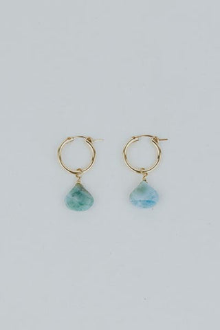 Charm Hoops - Larimar