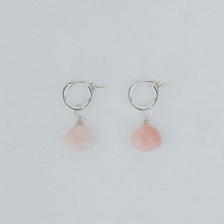 Charm Hoops - Pink Opal Petite