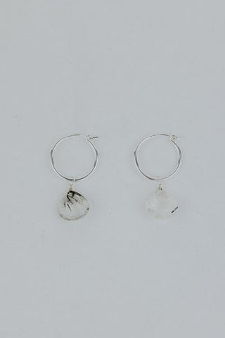 Charm Hoops - Tourmalated Quartz