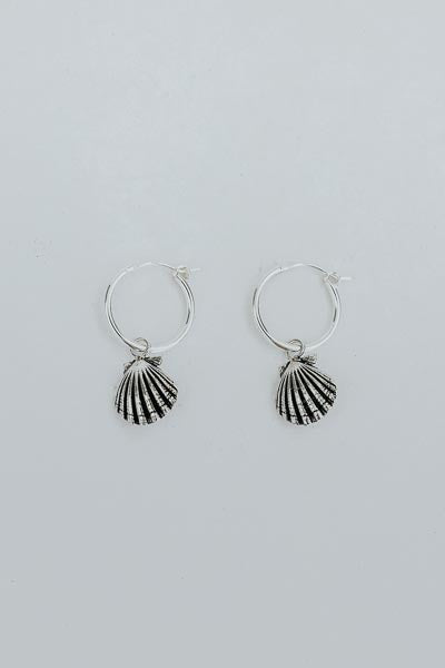 Forever Sunrise Shell Charm Hoops