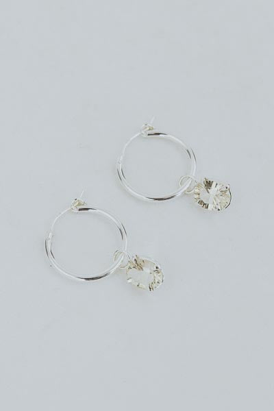 Charm Hoops - Oval Sunstone | SS