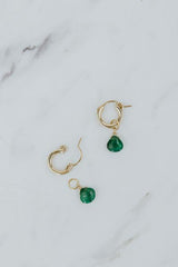 wings hawaii emerald charms for hoop earrings 14k gold filled  thumbnail
