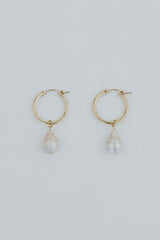 Charm Hoops - Teardrop Pink Pearl thumbnail