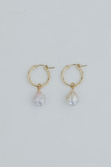 Charm Hoops - Teardrop Pink Pearl thumbnail