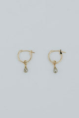 Sleeper Hoops - Large Diamond 14K Gold thumbnail