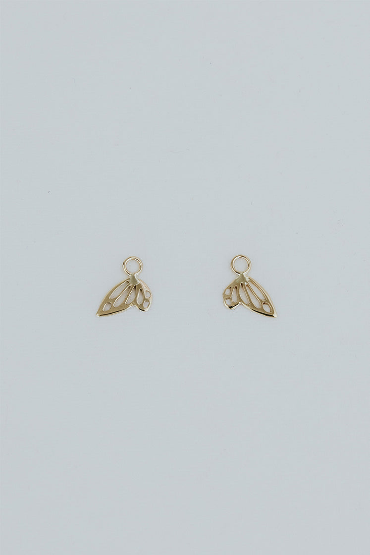 Charm Hoops - Tiny Wings 14k
