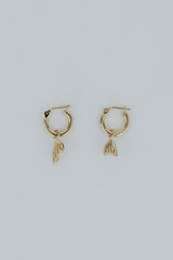 Charm Hoops - Tiny Wings | 14k