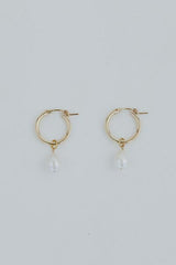Charm Hoops - Teardrop White Pearl thumbnail
