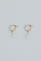 Charm Hoops - Teardrop White Pearl thumbnail