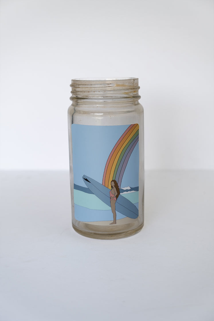 Surfer Girl Sticker - Rainbow Surf