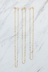 Wings Hawaii Clover Chain in 14k gold fill. Fine jewelry handmade in Maui. Charm Bar Collection. Wear solo, layered, or add charms. 