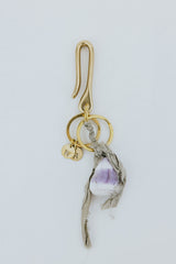 Wings Hawaii gold fishermans hook keychain with shells and ribbon thumbnail