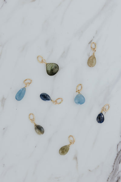 Gemstone Necklace Charms - Cool Tones