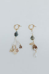 wings hawaii mix and match charm hoops with shell coral and pearl in 14k yellow gold fill earrings thumbnail