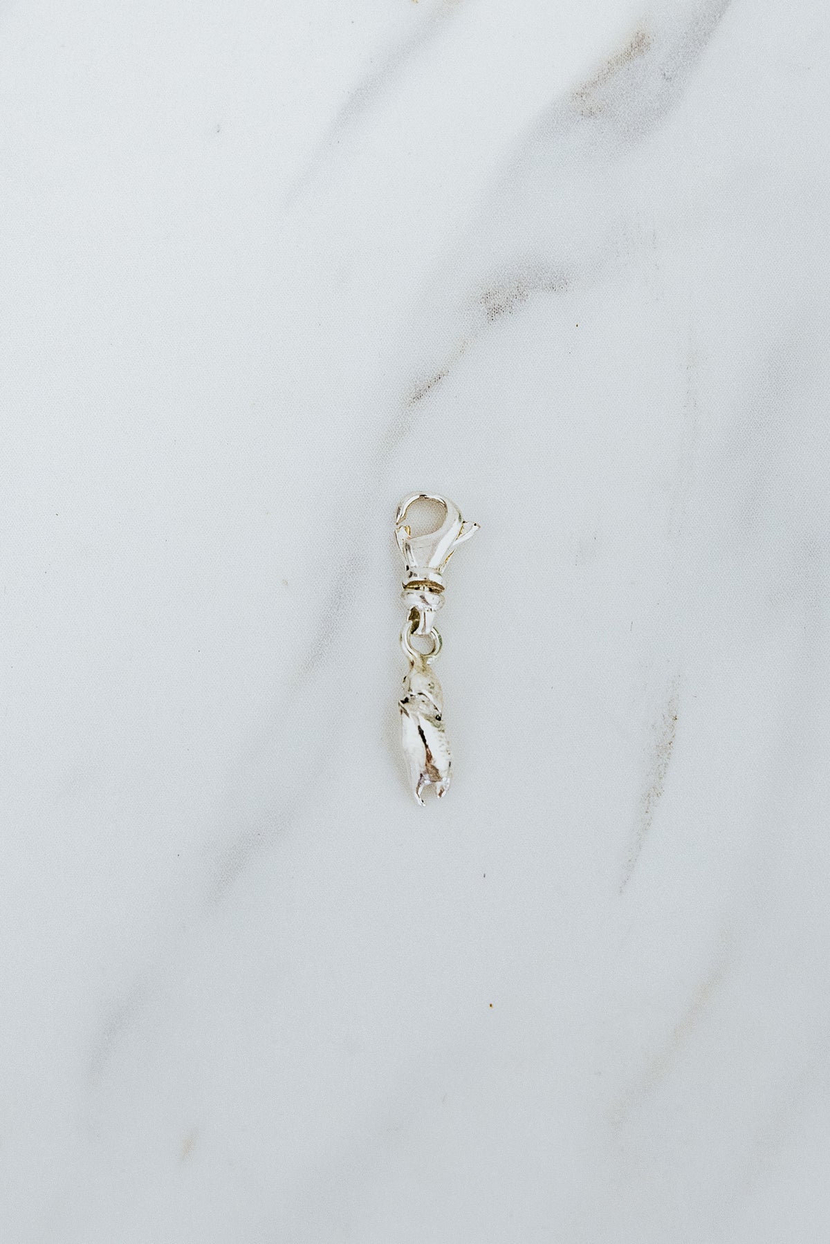 Wings Hawaii Crab Claw necklace clasp-on charm in sterling silver. Fine jewelry handcrafted in Maui. Charm Bar collection, modern charm necklaces made in Hawaii