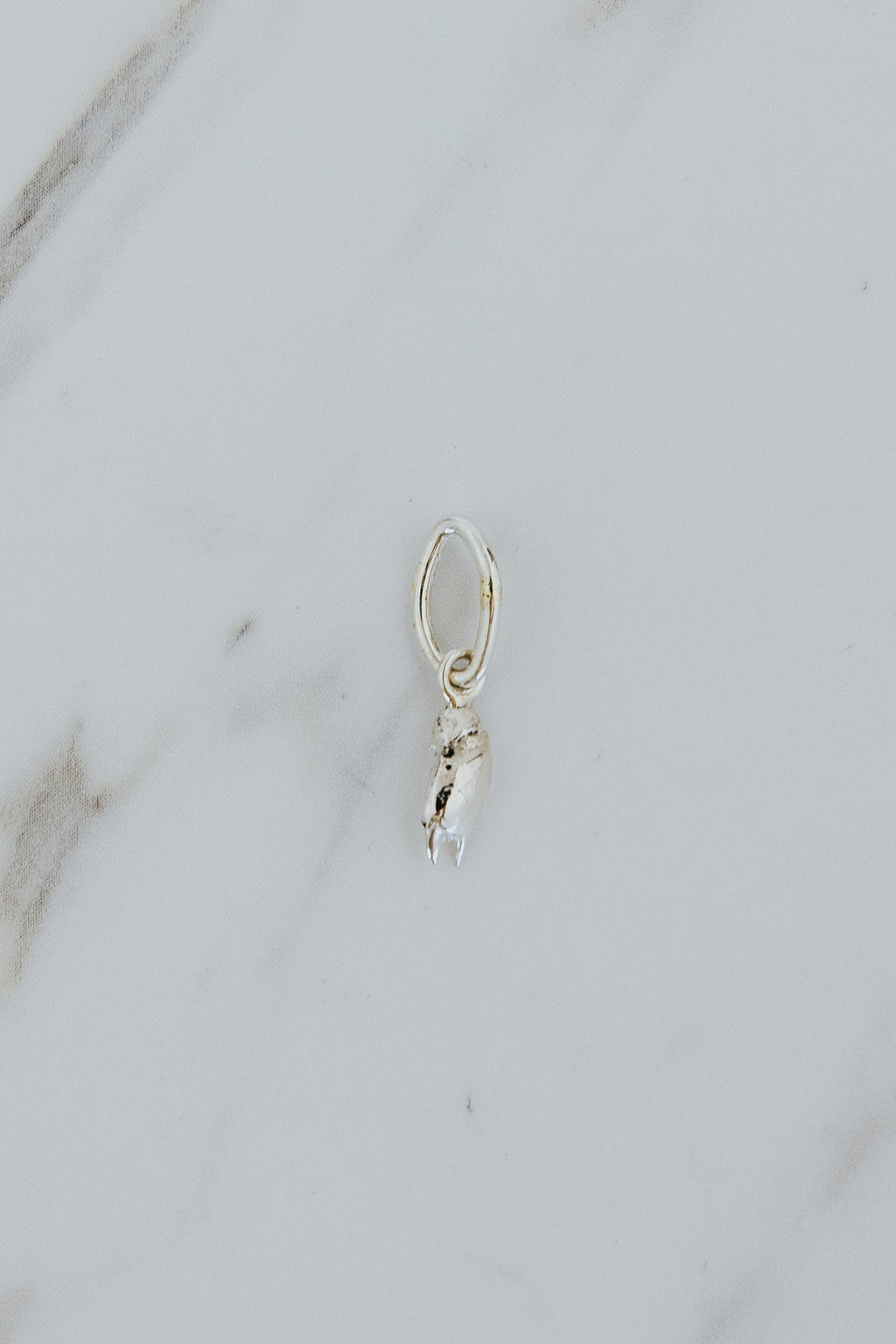 Wings Hawaii Crab Claw necklace charms in sterling silver. Large or small slide-on charms. Fine jewelry handcrafted in Maui. Charm Bar collection, modern charm necklaces made in Hawaii