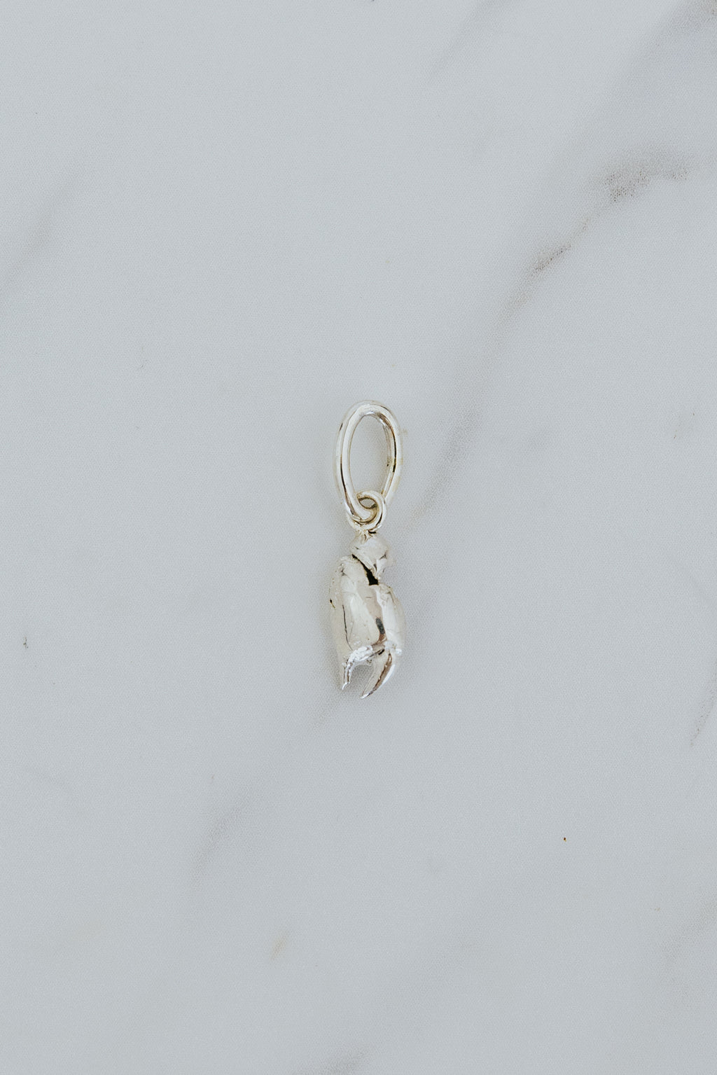 Wings Hawaii Crab Claw necklace charms in sterling silver. Large or small slide-on charms. Fine jewelry handcrafted in Maui. Charm Bar collection, modern charm necklaces made in Hawaii