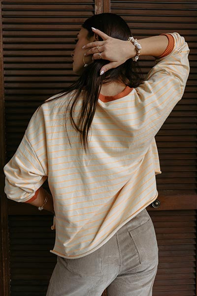 Boxy Long Sleeve - Neon Stripe