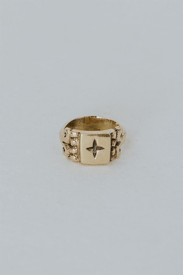Wings Hawaii mermaid signet ring in sterling silver or solid 14k yellow gold. Fine jewelry handcrafted in Maui. 
