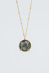 Gold Gemstone Necklace Labradorite thumbnail