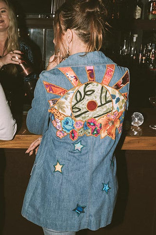 Denim Evil Eye Sun Blazer