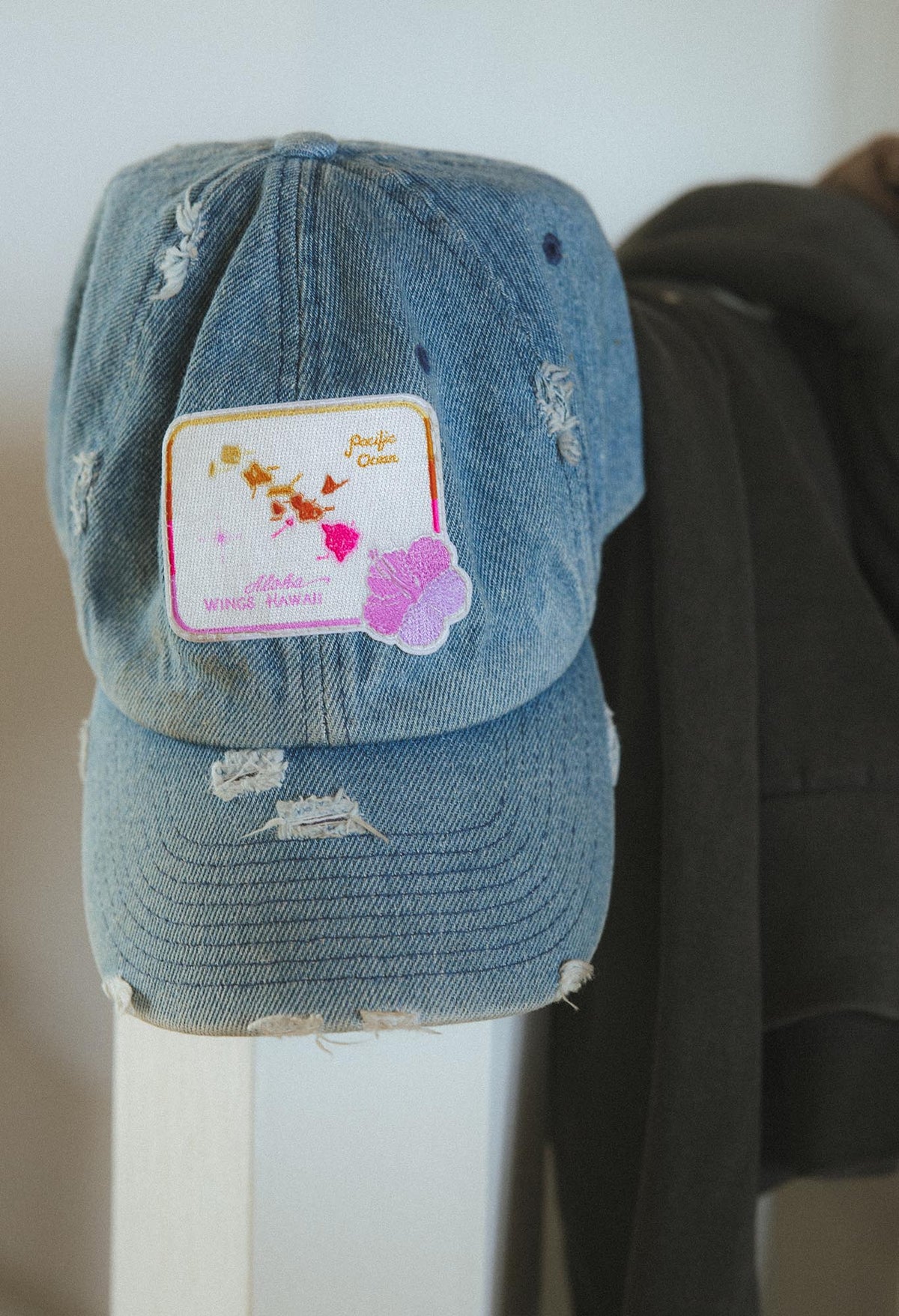 Distressed Dad Hat - Vintage Hawaii Map