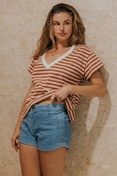 Retro Pocket Shorts - Stretch Denim