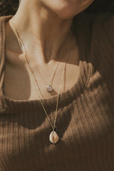 Rose Quartz Gold Dewdrop Necklace Hawaii thumbnail