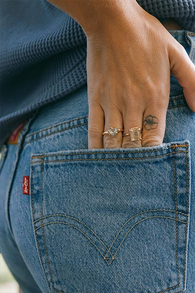 wings hawaii diamond trillion ring in solid 14k yellow gold. Fine jewelry handmade in Maui. Hawaii wedding rings, Maui bridal jewelry, unique engagement ring, one of a kind artisan handcrafted island jewelry