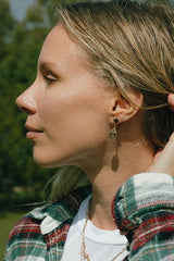 Diamond Drop Stud Earrings - 14K thumbnail