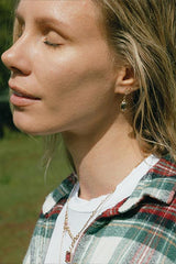 Diamond Drop Stud Earrings - 14K thumbnail