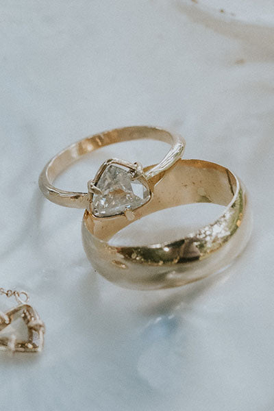 Wings Hawaii fine jewelry handcrafted in Maui. Solid 14k yellow gold band ring, size 11. One of a kind wedding ring handmade in Hawaii. Unique bride, groom rings