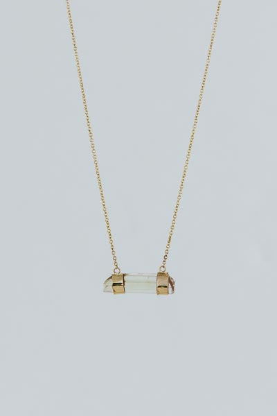 wings hawaii double banded crystal necklace with tourmaline in 14k gold fill 