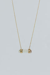 wings hawaii double banded crystal necklace with tourmaline in 14k gold fill  thumbnail
