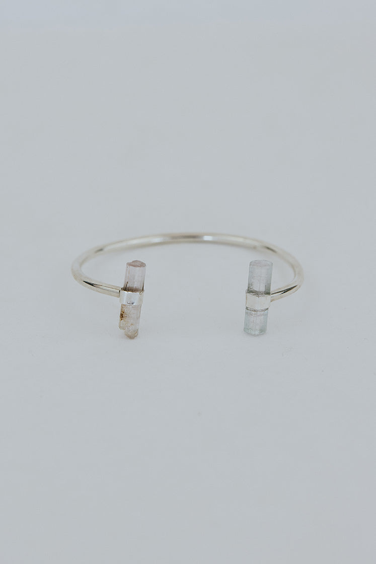 wings hawaii banded crystal cuff bracelet in sterling silver