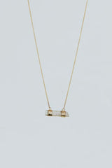 wings hawaii double banded crystal necklace with tourmaline in 14k gold fill  thumbnail