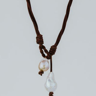 Double Pearl Lariat - Baroque Freshwater Pearl