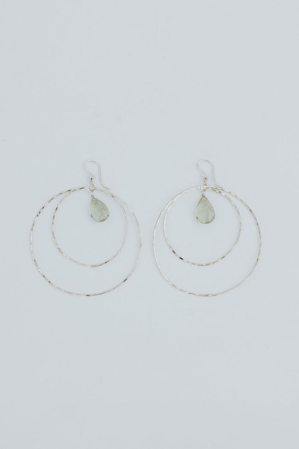 Wings Hawaii Double Hoop Earrings - Green Sunstone