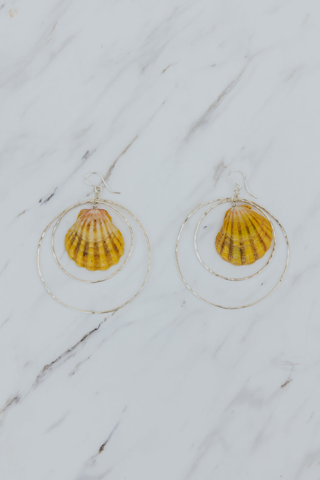 Double Hoop Earrings - Sunrise Shell