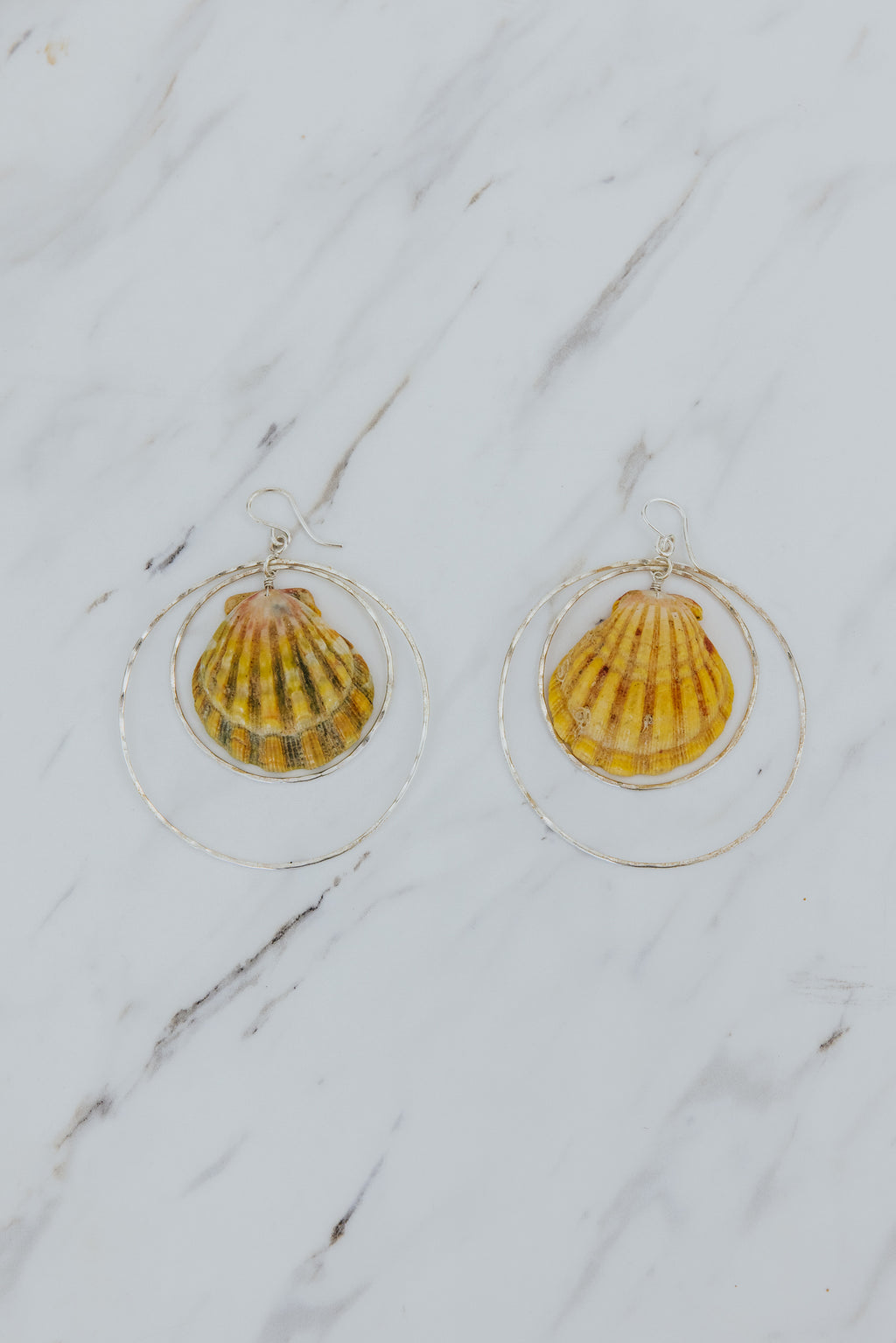 Double Hoop Earrings - Sunrise Shell