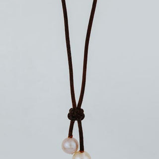 Double Pearl Lariat - Pink Freshwater Pearl