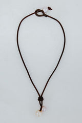 Double Pearl Lariat - Pink Freshwater Pearl thumbnail