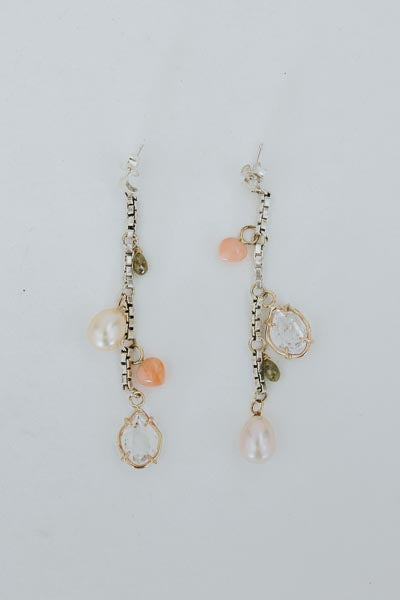 Multi Charm Drop Earrings - GF + SS